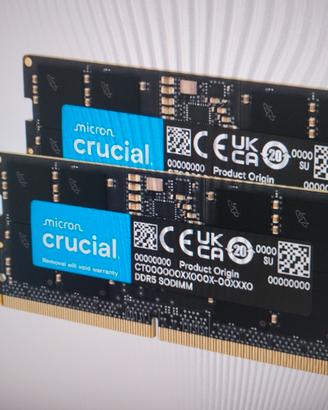 32 GB Ram DDR5 - 2 banchi da 16GB DDR5 per laptop