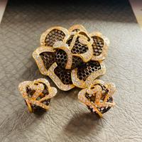 Bella parure da una spilla e orecchini.