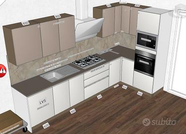 cucina nuova ad angolo ancora imballata