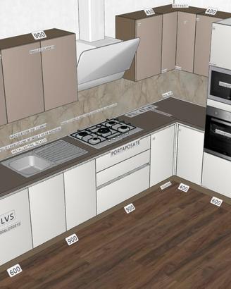 cucina nuova ad angolo ancora imballata