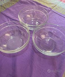 Set 3 ciotole vetro trasparente