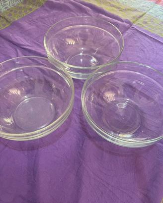 Set 3 ciotole vetro trasparente