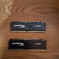 ram rgb hyperx fury 3200mhz 16gb (nuove)