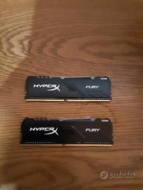 ram rgb hyperx fury 3200mhz 16gb (nuove)