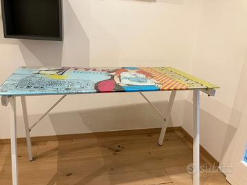 Scrivania piano in vetro temperato stile Cartoon