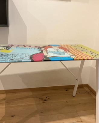 2 Scrivanie piano in vetro temperato stile Cartoon