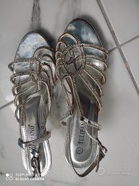 Sandali eleganti color argento