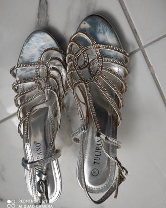 Sandali eleganti color argento