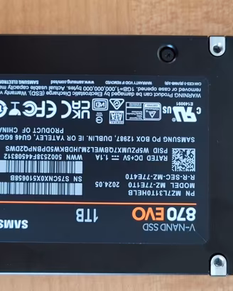 Samsung 870 EVO 1TB 2,5" SATA III SSD Interno