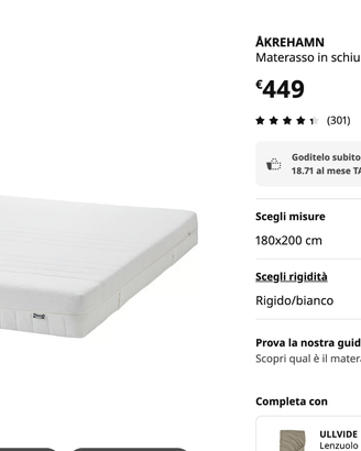 Materasso in schiuma IKEA 160x200
