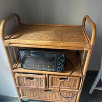 mobile in vimini con cesti