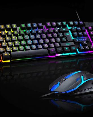 Kit Gaming T-WOLF - Tastiera RGB + Mouse RGB USB