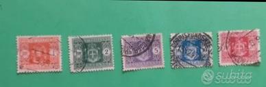 Regno 1934- 5 segnatasse usate da 1 a 20lire