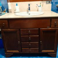 Mobile e Colonna e Specchio per Bagno in legno