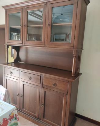 Credenza con vetrina in legno