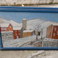 grande quadro con cornice blu