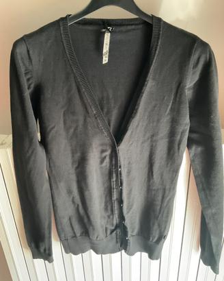 Cardigan donna cotone nero PIAZZA ITALIA BASIC