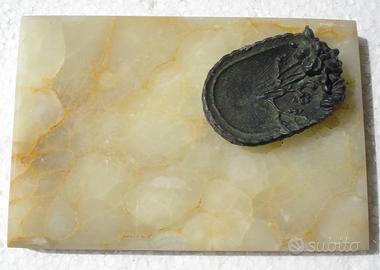 Posacenere onice bronzo scultura rilievo /2