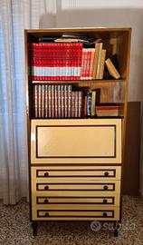 Libreria scrittoio vintage con cassettiera