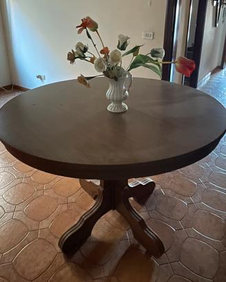 Tavolo rotondo allungabile in legno