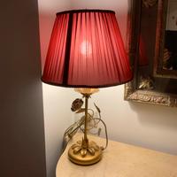 Abat jour ferro battuto oro con rose e foglie