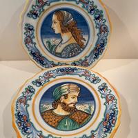 Coppia piatti ceramica Deruta per Perugina