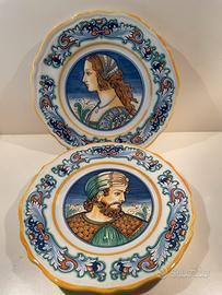 Coppia piatti ceramica Deruta per Perugina