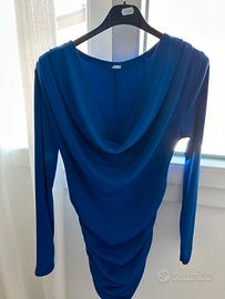 Vestito corto a maniche lunghe blu