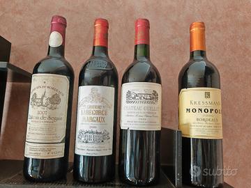 vino rosso 4 bt  pregiato Bordeaux da collezione