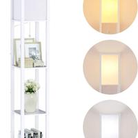 Lampada da Terra con Scaffale in Legno, 1.6m