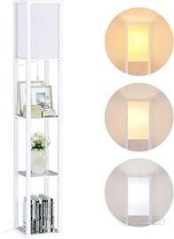 Lampada da Terra con Scaffale in Legno, 1.6m