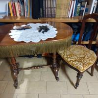 tavolino con un'unica tavola +sedia '800