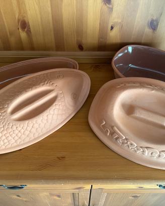 Coppia di tegami artigianali terra cotta