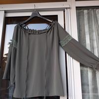 Blusa verde maniche lunghe