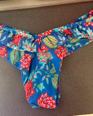 Mutanda costume blu a fiori