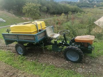 motocoltivator con rimorchio e pompa per verderame