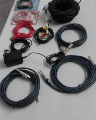 Diversi cavi audio, Jack, Midi, fibra ottica,