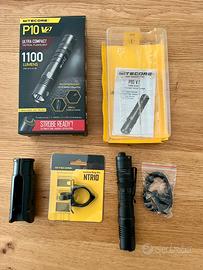 torcia nitecore p10 v2 1100 lumens e anello ntr10