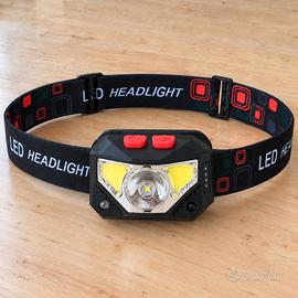 Torcia frontale LED ricaricabile