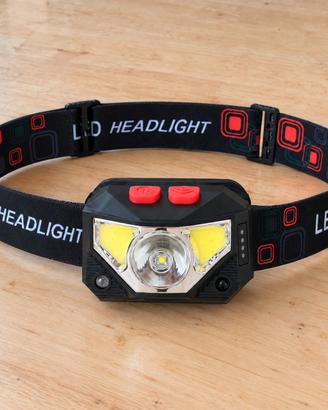 Torcia frontale LED ricaricabile