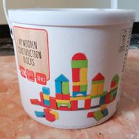 BLOCCHI IN LEGNO COLORATI 50 PEZZI