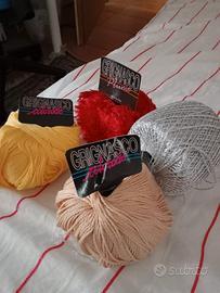 Gomitoli cotone, lurex, ciniglia