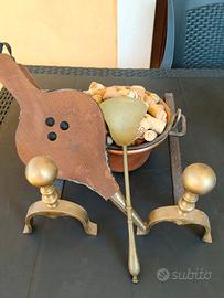 Set accessori da camino vintage 
