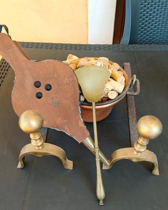 Set accessori da camino vintage 