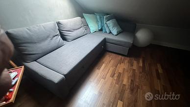Divano letto angolare con contenitore Grigio Scuro