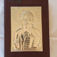 Bibbia con Cristo in Argento