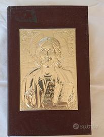 Bibbia con Cristo in Argento