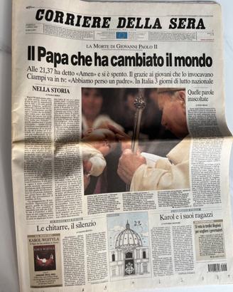 “MORTE GIOVANNI PAOLO II” - CORRIERE DELLA SERA