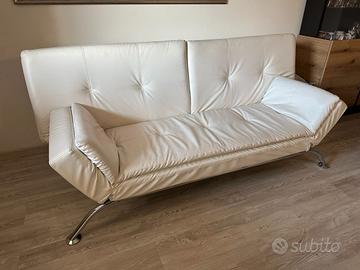 Divano-letto in pelle 3 posti