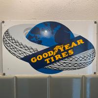 Targa pubblicitaria Goodyear su metallo vintage